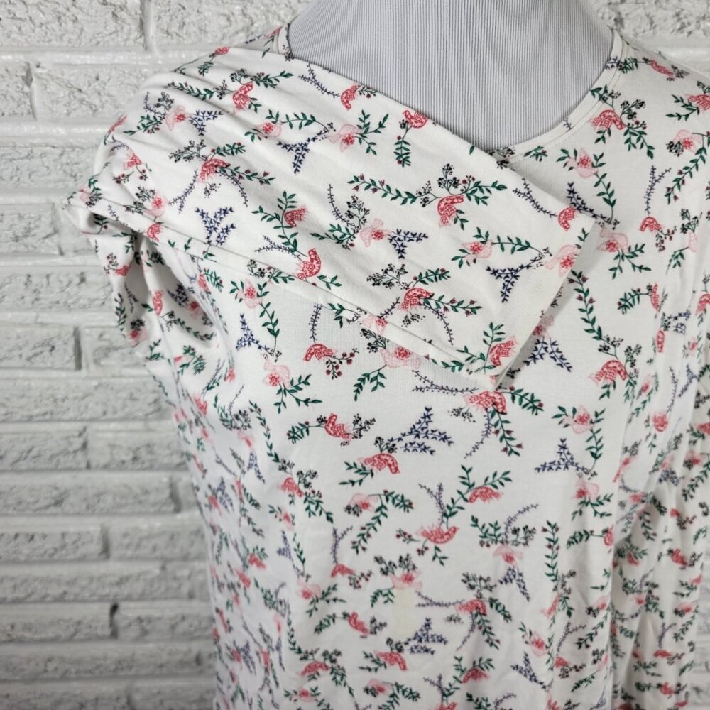 Croft & Barrow Womens XL Long Sleeve Cotton T-Shirt Red Birds Crew Neck C15E - Picture 5 of 9